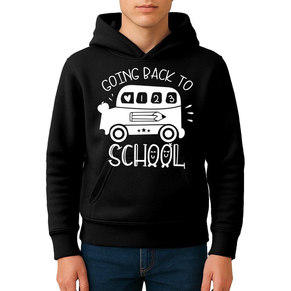 Going Back To School Cute Learning Bus Kids Hoodie