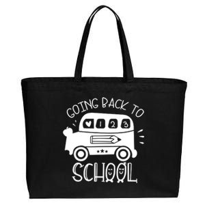 Going Back To School Cute Learning Bus Cotton Canvas Jumbo Tote