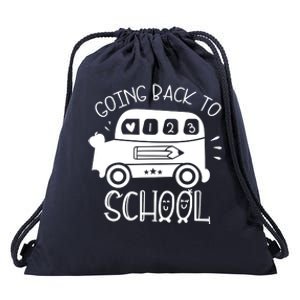 Going Back To School Cute Learning Bus Drawstring Bag