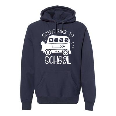 Going Back To School Cute Learning Bus Premium Hoodie