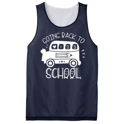 Going Back To School Cute Learning Bus Mesh Reversible Basketball Jersey Tank