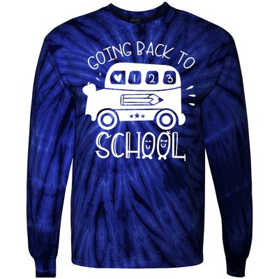 Going Back To School Cute Learning Bus Tie-Dye Long Sleeve Shirt