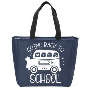 Going Back To School Cute Learning Bus Zip Tote Bag