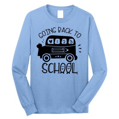 Going Back To School Cute Learning Bus Long Sleeve Shirt