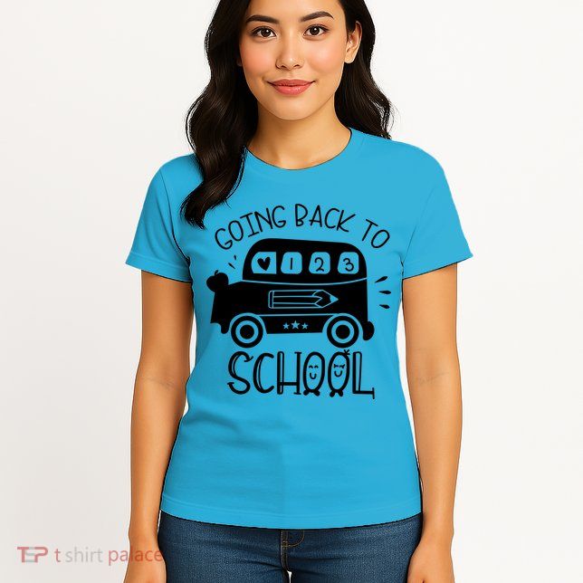Going Back To School Cute Learning Bus Womens T-Shirt
