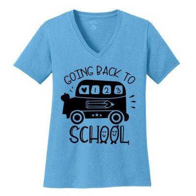 Going Back To School Cute Learning Bus Women's V-Neck T-Shirt