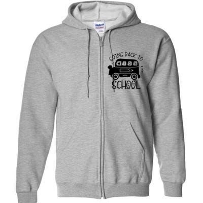 Going Back To School Cute Learning Bus Full Zip Hoodie