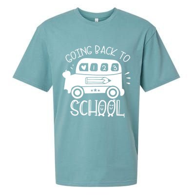 Going Back To School Cute Learning Bus Sueded Cloud Jersey T-Shirt