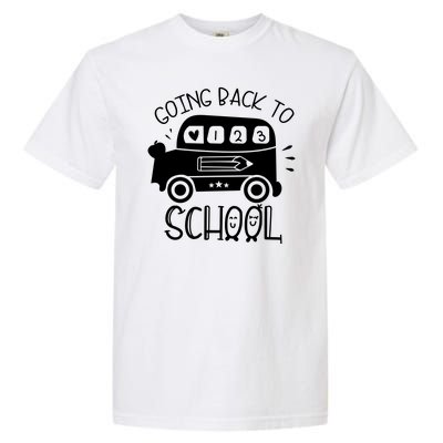 Going Back To School Cute Learning Bus Garment-Dyed Heavyweight T-Shirt