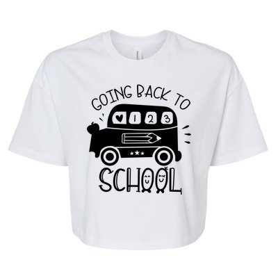 Going Back To School Cute Learning Bus Bella+Canvas Jersey Crop Tee