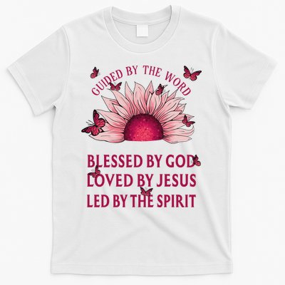 Guided By The Bible Blessed By God Sunflower T-Shirt