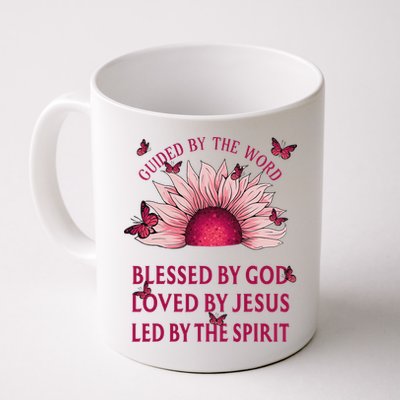 Guided By The Bible Blessed By God Sunflower Mug