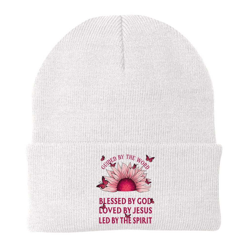 Guided By The Bible Blessed By God Sunflower Beanie