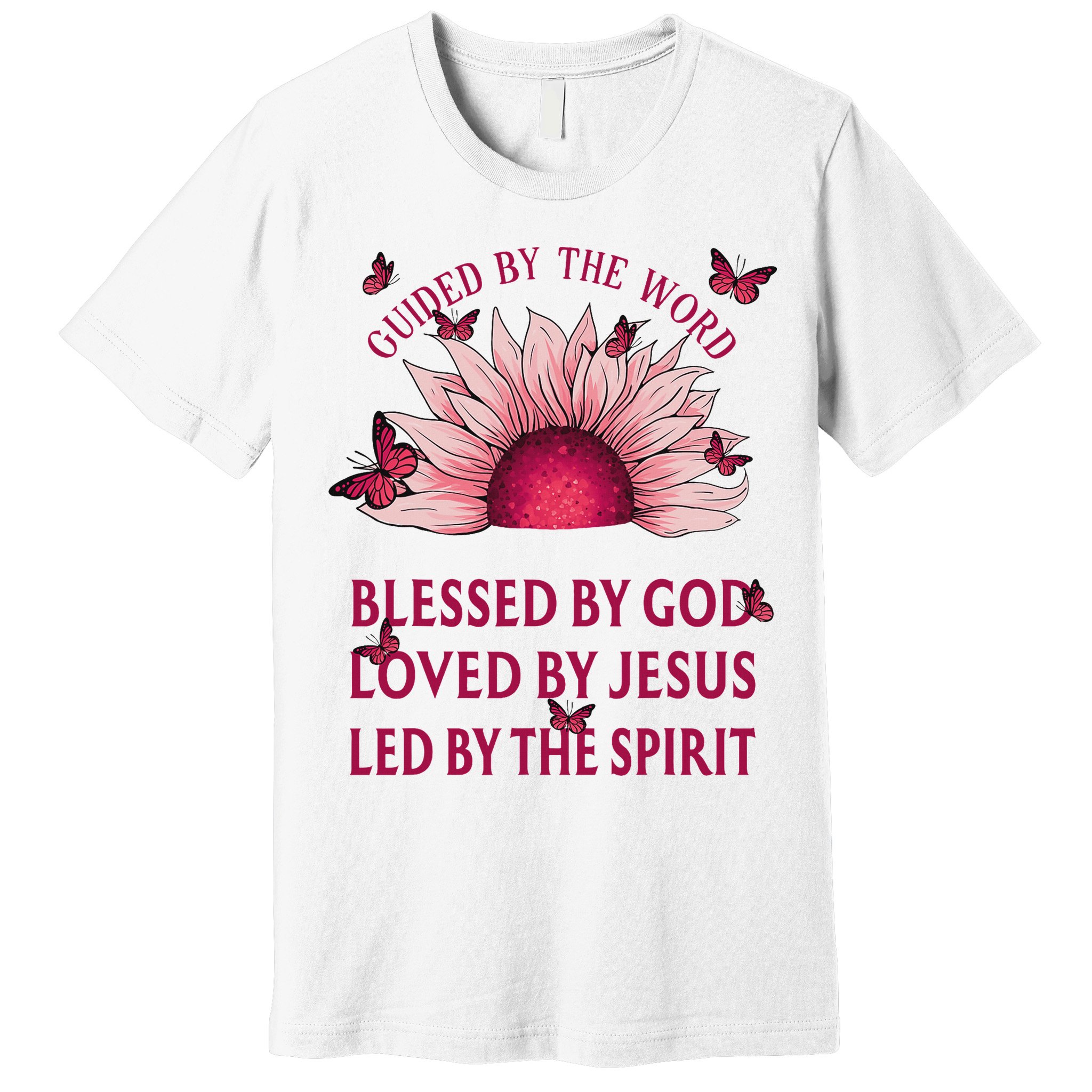 Guided By The Bible Blessed By God Sunflower Premium T-Shirt