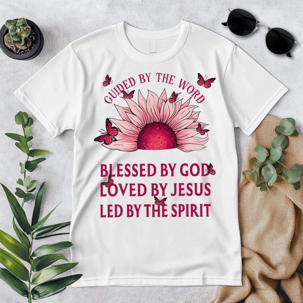 Guided By The Bible Blessed By God Sunflower Premium T-Shirt