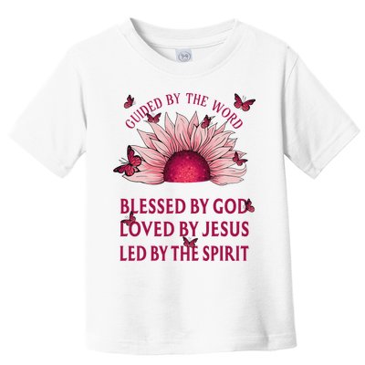 Guided By The Bible Blessed By God Sunflower Toddler T-Shirt