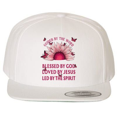 Guided By The Bible Blessed By God Sunflower Wool Snapback Cap