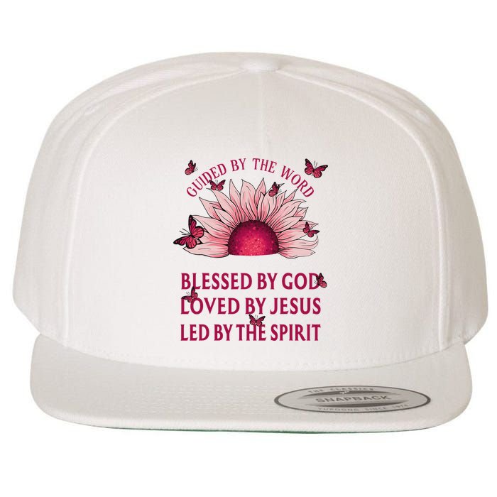 Guided By The Bible Blessed By God Sunflower Wool Snapback Cap