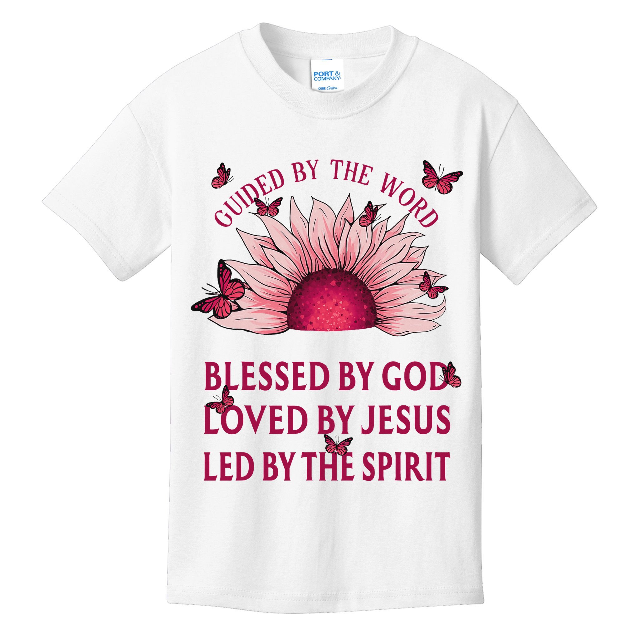 Guided By The Bible Blessed By God Sunflower Kids T-Shirt