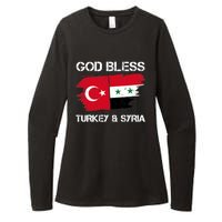 God Bless Turkey & Syria Flag Pray For Turkey Earthquake Womens CVC Long Sleeve Shirt