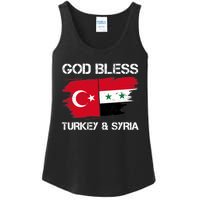 God Bless Turkey & Syria Flag Pray For Turkey Earthquake Ladies Essential Tank