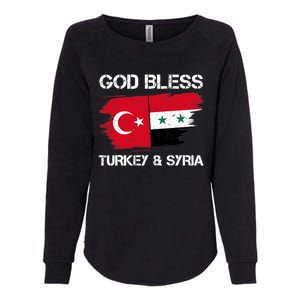 God Bless Turkey & Syria Flag Pray For Turkey Earthquake Womens California Wash Sweatshirt