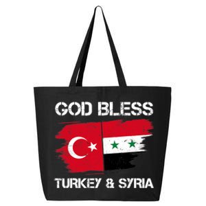 God Bless Turkey & Syria Flag Pray For Turkey Earthquake 25L Jumbo Tote