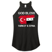 God Bless Turkey & Syria Flag Pray For Turkey Earthquake Women's Perfect Tri Rocker Tank