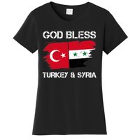 God Bless Turkey & Syria Flag Pray For Turkey Earthquake Women's T-Shirt