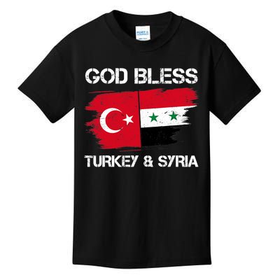 God Bless Turkey & Syria Flag Pray For Turkey Earthquake Kids T-Shirt