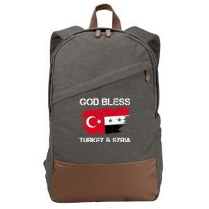 God Bless Turkey & Syria Flag Pray For Turkey Earthquake Cotton Canvas Backpack