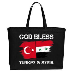 God Bless Turkey & Syria Flag Pray For Turkey Earthquake Cotton Canvas Jumbo Tote