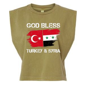 God Bless Turkey & Syria Flag Pray For Turkey Earthquake Garment-Dyed Women's Muscle Tee