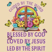 Guided By The Bible Blessed By God Loved By Jesus Christian Drawstring Bag