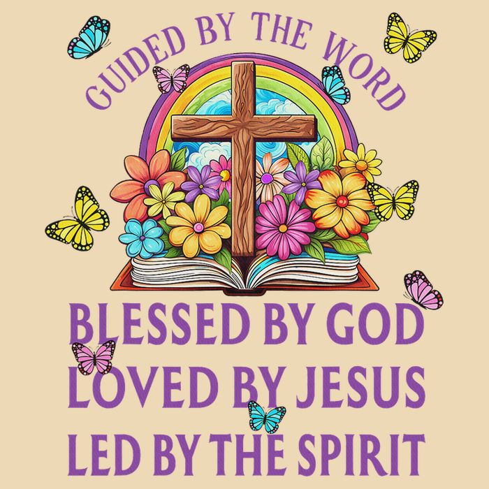 Guided By The Bible Blessed By God Loved By Jesus Christian Drawstring Bag