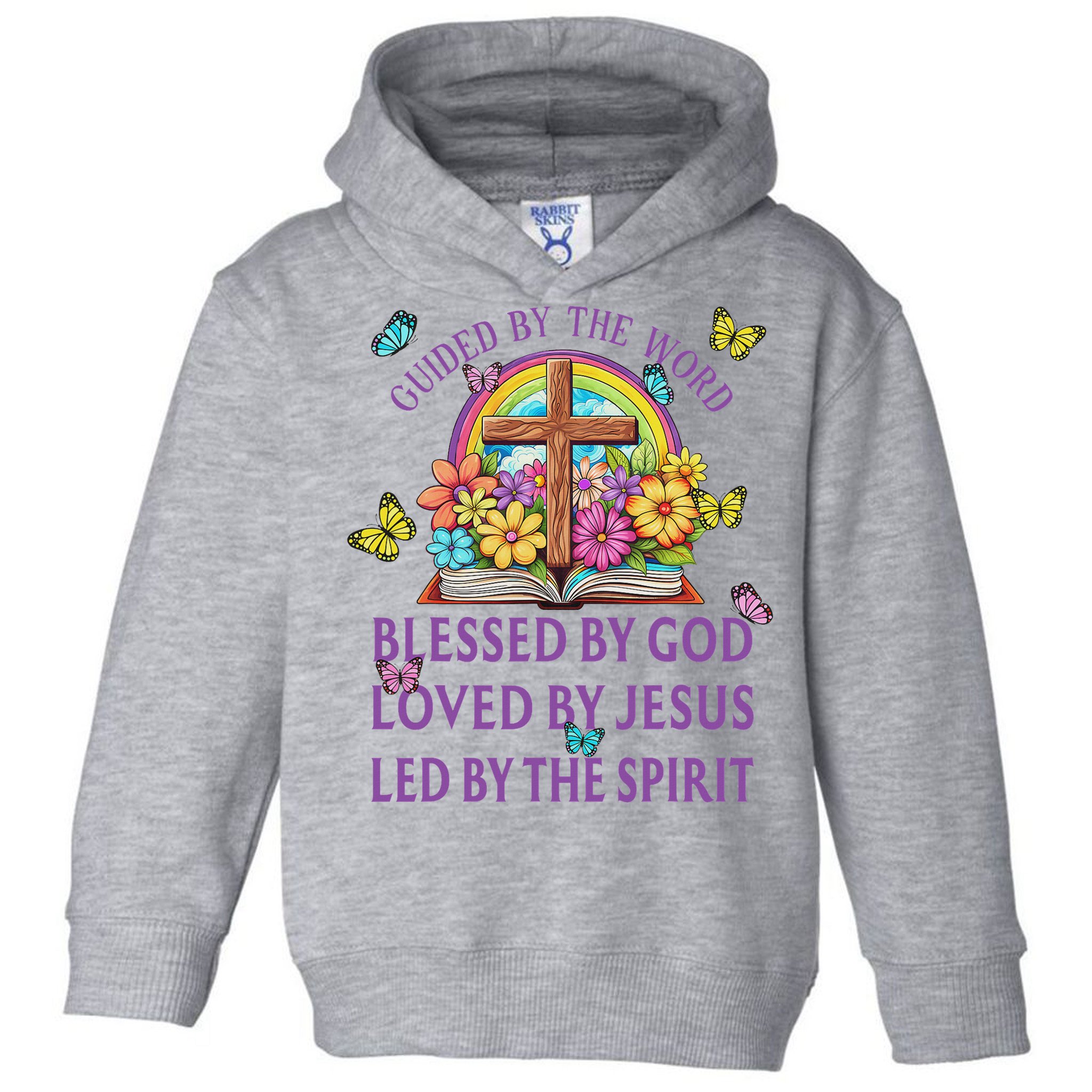 Guided By The Bible Blessed By God Loved By Jesus Christian Toddler Hoodie