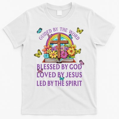 Guided By The Bible Blessed By God Loved By Jesus Christian T-Shirt