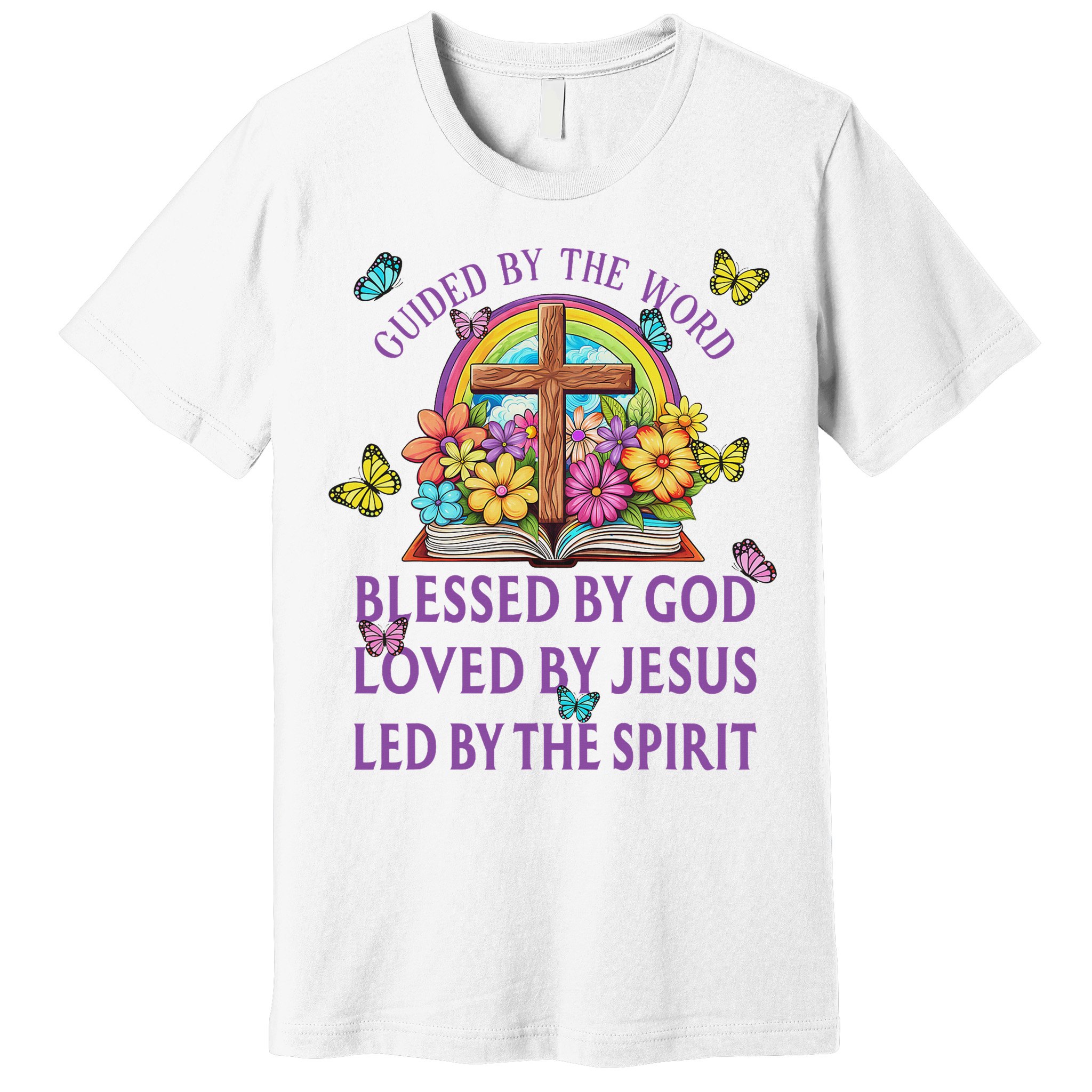 Guided By The Bible Blessed By God Loved By Jesus Christian Premium T-Shirt
