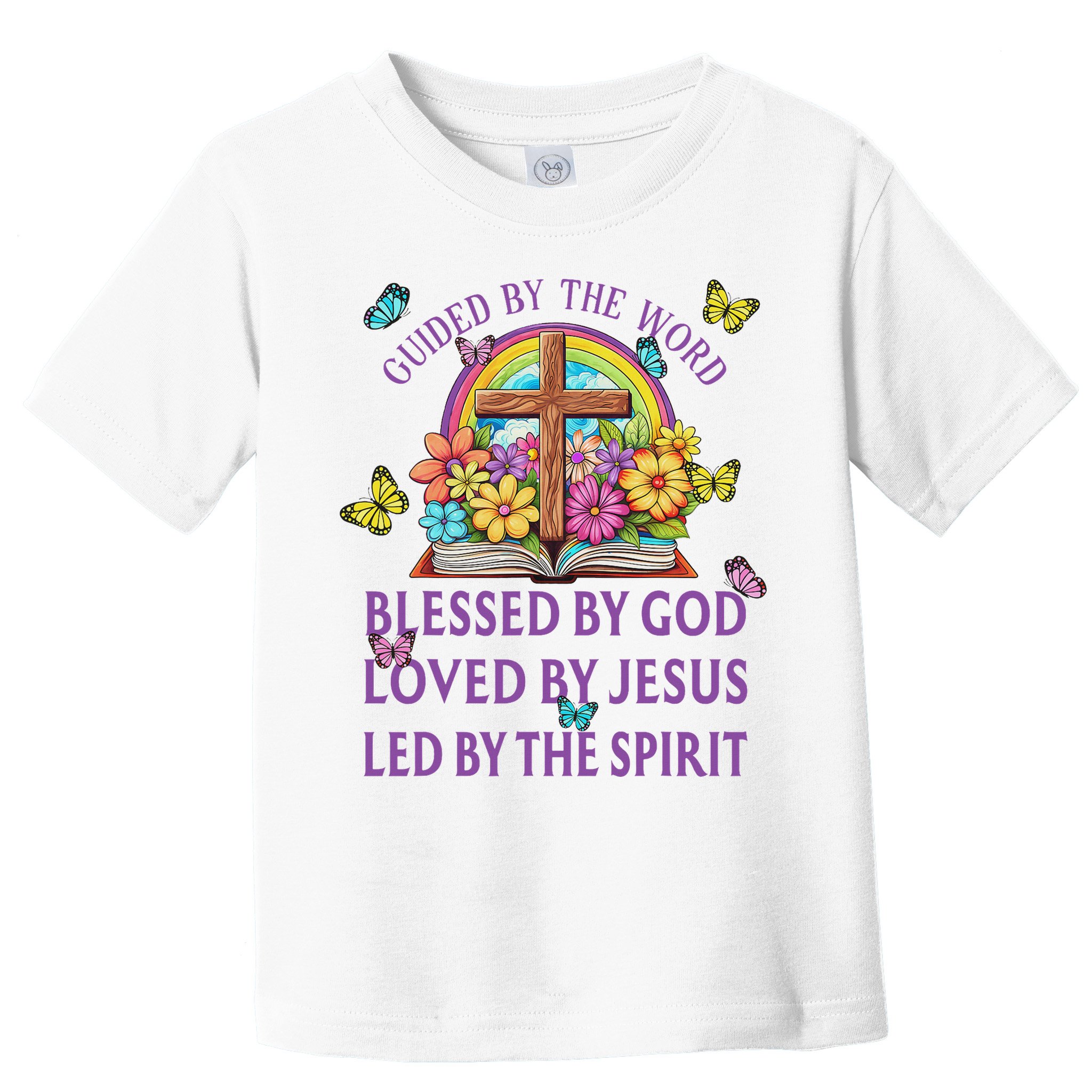 Guided By The Bible Blessed By God Loved By Jesus Christian Toddler T-Shirt