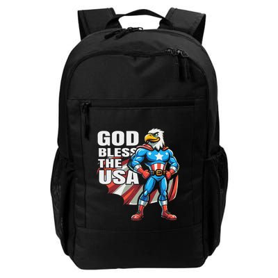 God Bless The Usa American Patriotic Eagle Superhero Design Backpack