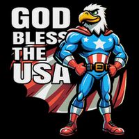 God Bless The Usa American Patriotic Eagle Superhero Design Backpack