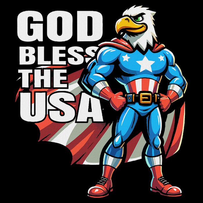 God Bless The Usa American Patriotic Eagle Superhero Design Backpack