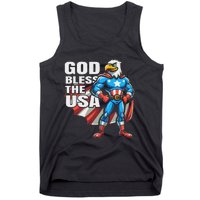 God Bless The Usa American Patriotic Eagle Superhero Design Tank Top