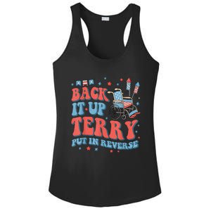 Groovy Back Up Terry Put It In Reverse Firework 4th Of July Ladies PosiCharge Competitor Racerback Tank