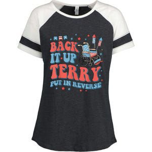 Groovy Back Up Terry Put It In Reverse Firework 4th Of July Enza Ladies Jersey Colorblock Tee