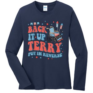 Groovy Back Up Terry Put It In Reverse Firework 4th Of July Ladies Long Sleeve Shirt