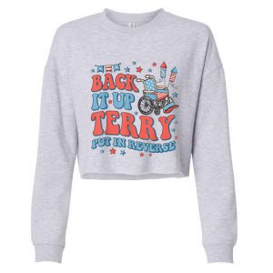 Groovy Back Up Terry Put It In Reverse Firework 4th Of July Cropped Pullover Crew