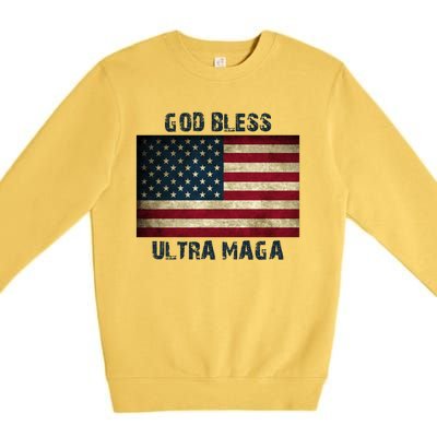 God Bless Ultra Maga United States Flag Premium Crewneck Sweatshirt