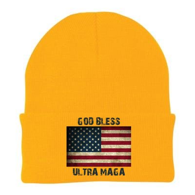 God Bless Ultra Maga United States Flag Knit Cap Winter Beanie