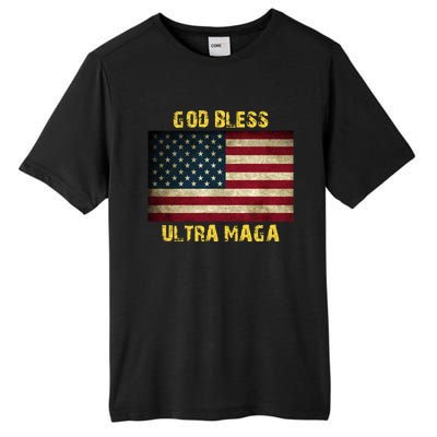 God Bless Ultra Maga United States Flag Tall Fusion ChromaSoft Performance T-Shirt